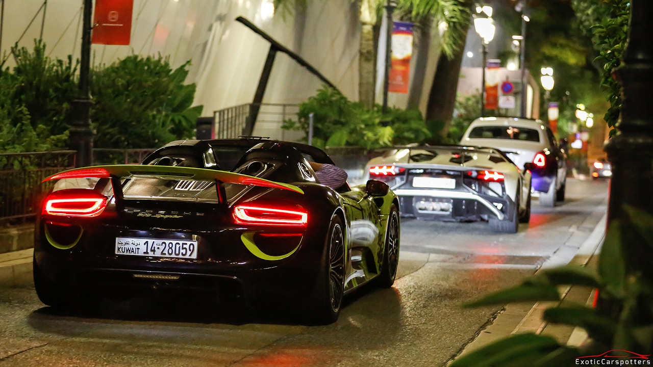 The EPIC Monaco Supercar Nightlife #3 (Zonda F, MC12, 3x 918 Spyder, SV Capristo, 2x F12 TDF)