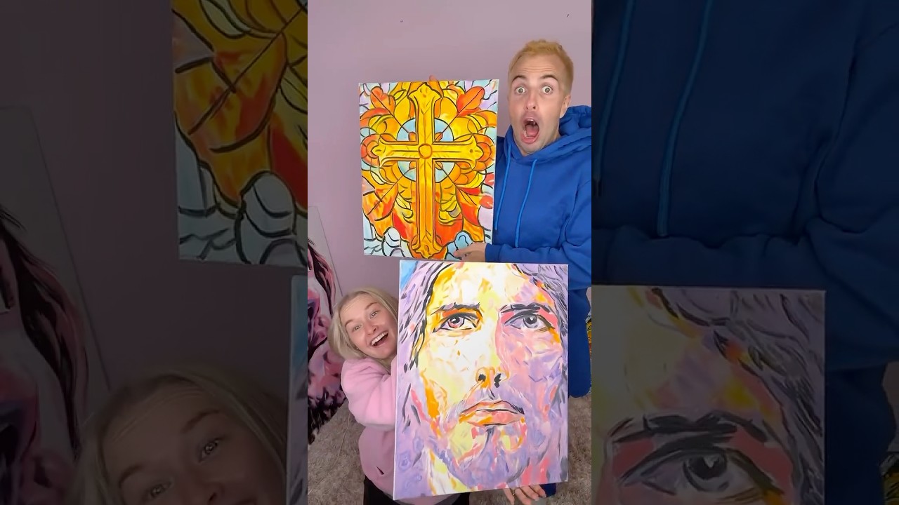 I just hope Christians like my art ❤️&zwj;🔥♾️&spades;️#jesus #jesusart #faithoverfear #modernart #amen #shorts