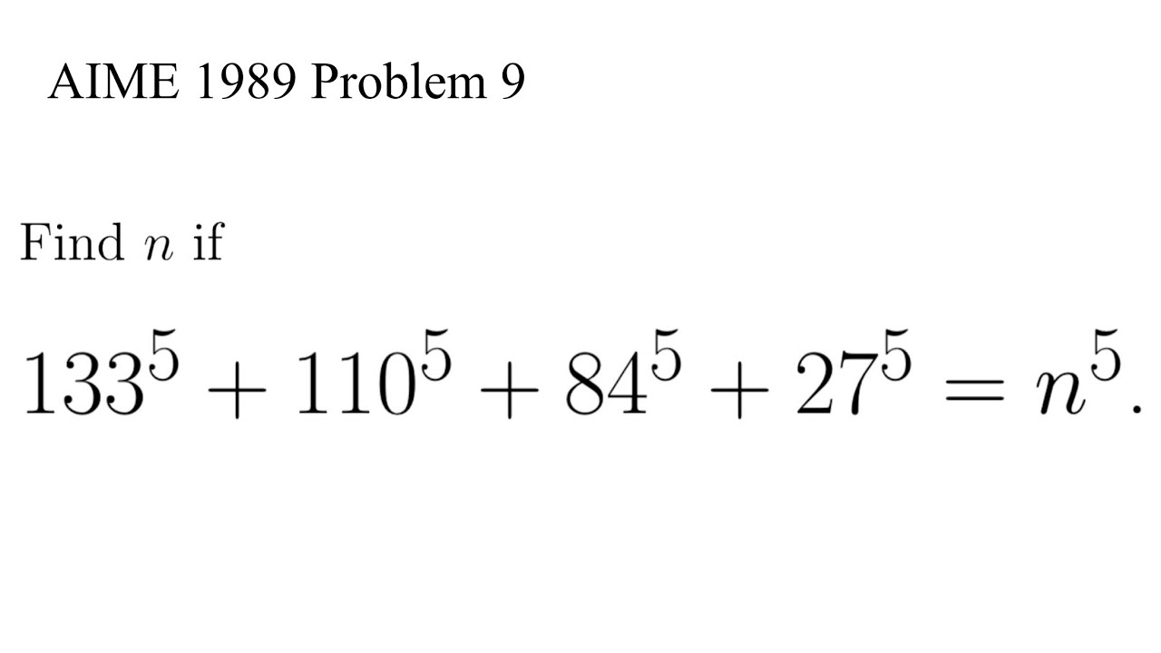 NO CALCULATORS | AIME 1989 Problem 9