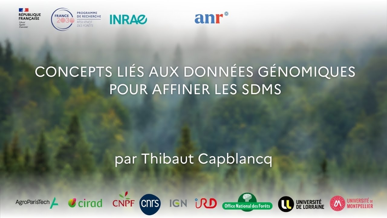 Vidéo de Thibaut Capblancq sur les concepts liés aux données génomiques pour affiner les SDMs