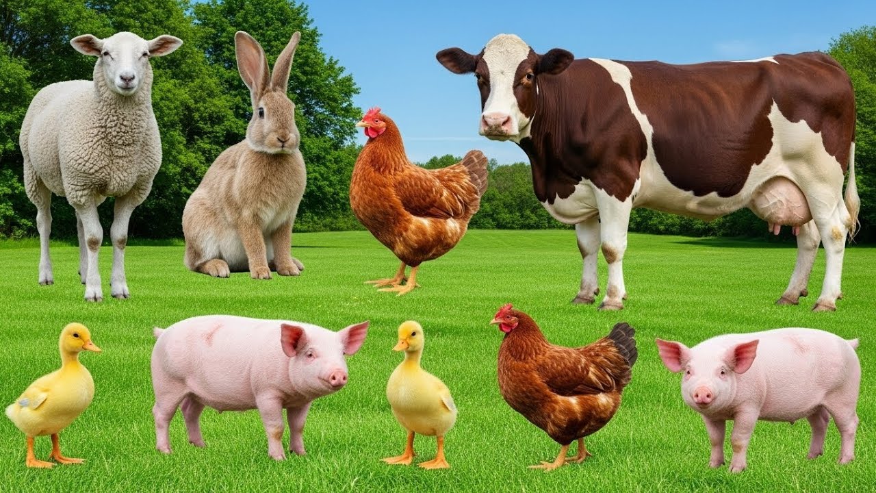 Animal Sounds at the Farm: Dog, Cat, Cow, Sheep, Goat, Pig, Chicken