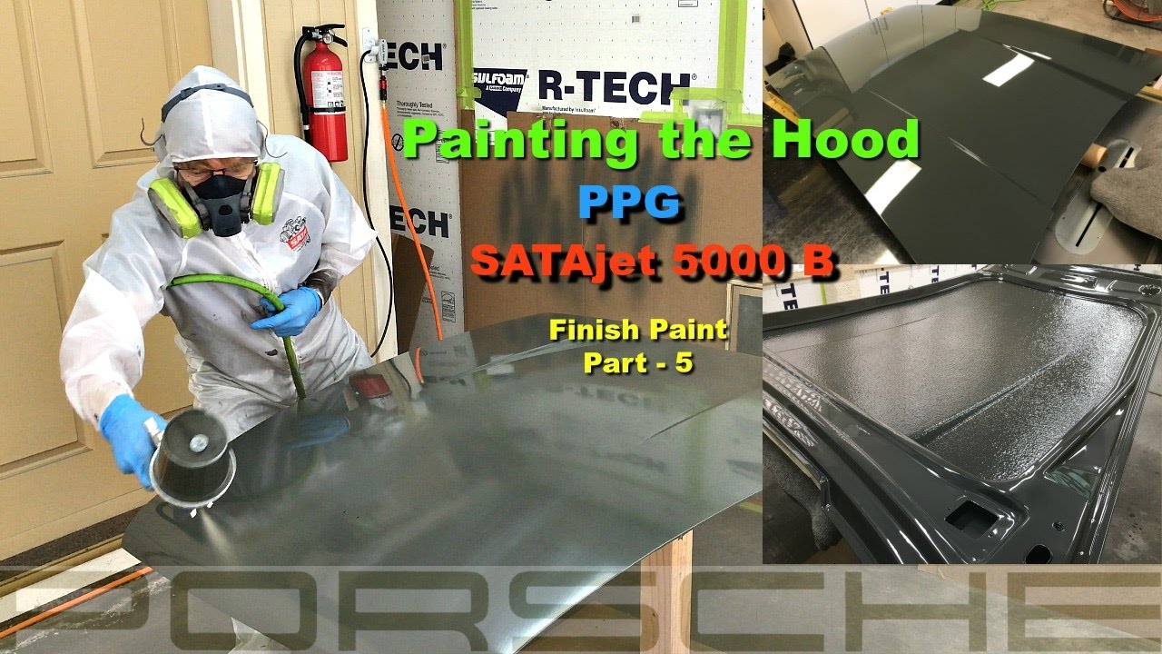 1967 Porsche 911 Video 23 Finish Paint Part-5  Painting the Hood with the SATA 5000B RP