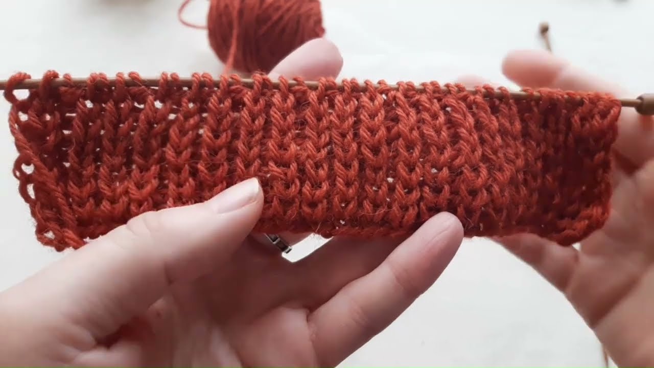 Ścieg półangielski - half fisherman's rib 1