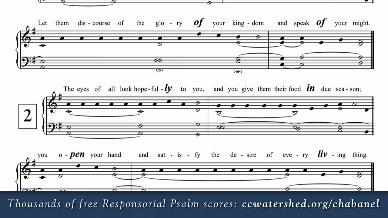 17th Sunday in Ordinary Time, Year B • Free Responsorial Psalms • Organist Score