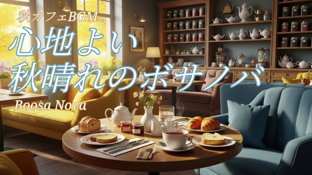 【勉強＆作業用】心地よい秋晴れのBossa Novaカフェミュージック☕️ | 60分間のリラックスTime🎧