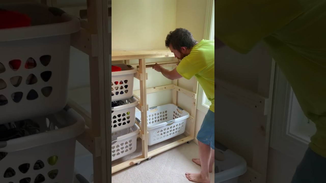Another one of our portable laundry closets. What do you think? #storage #laundrybasketholder
