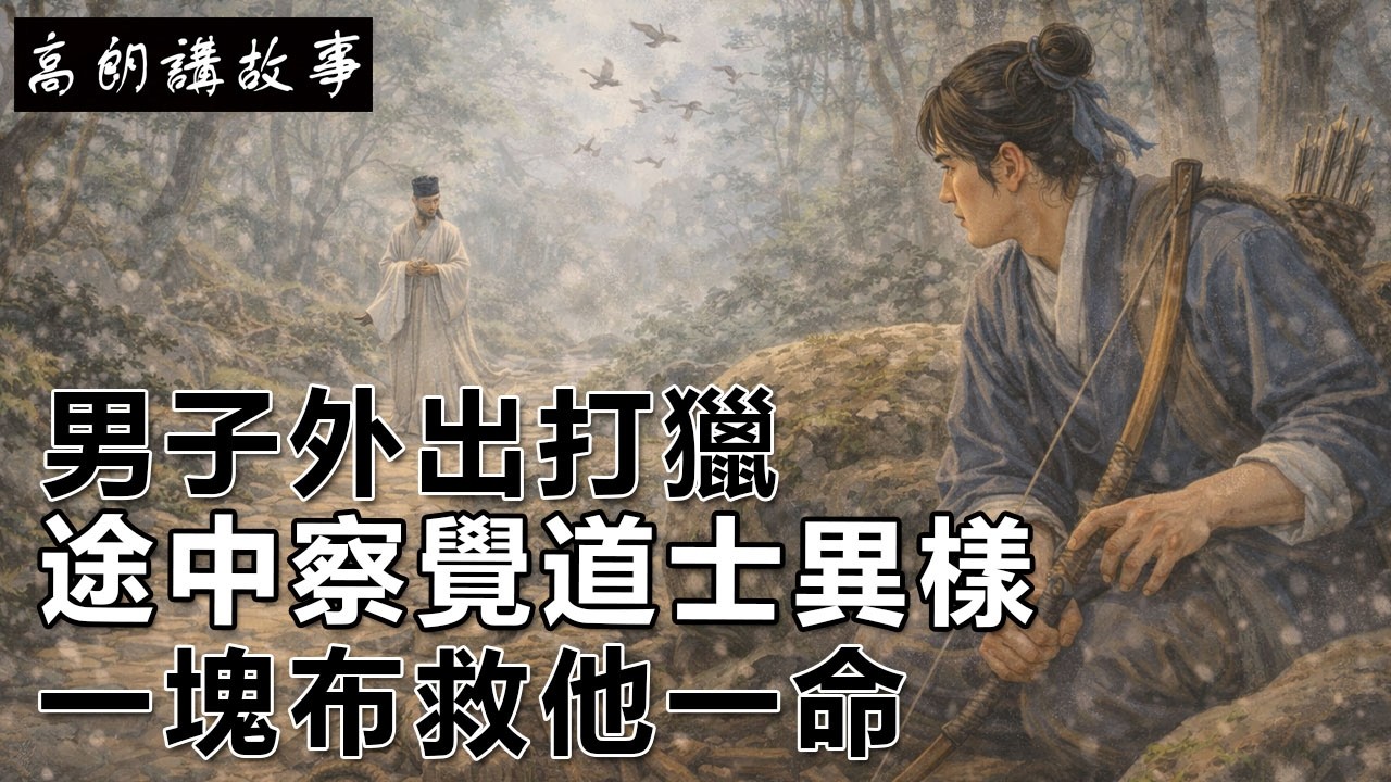 民間故事：男子外出打獵，途中察覺道士異樣，一塊布救他一命｜高朗講故事