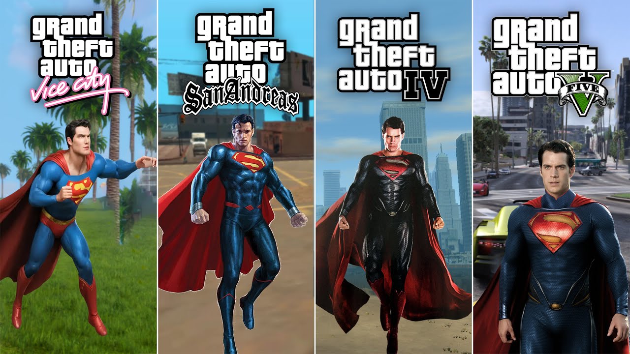 Evolution of Superman In All Gta Games | Henry Cavill in GTA Games | Marvel | DC