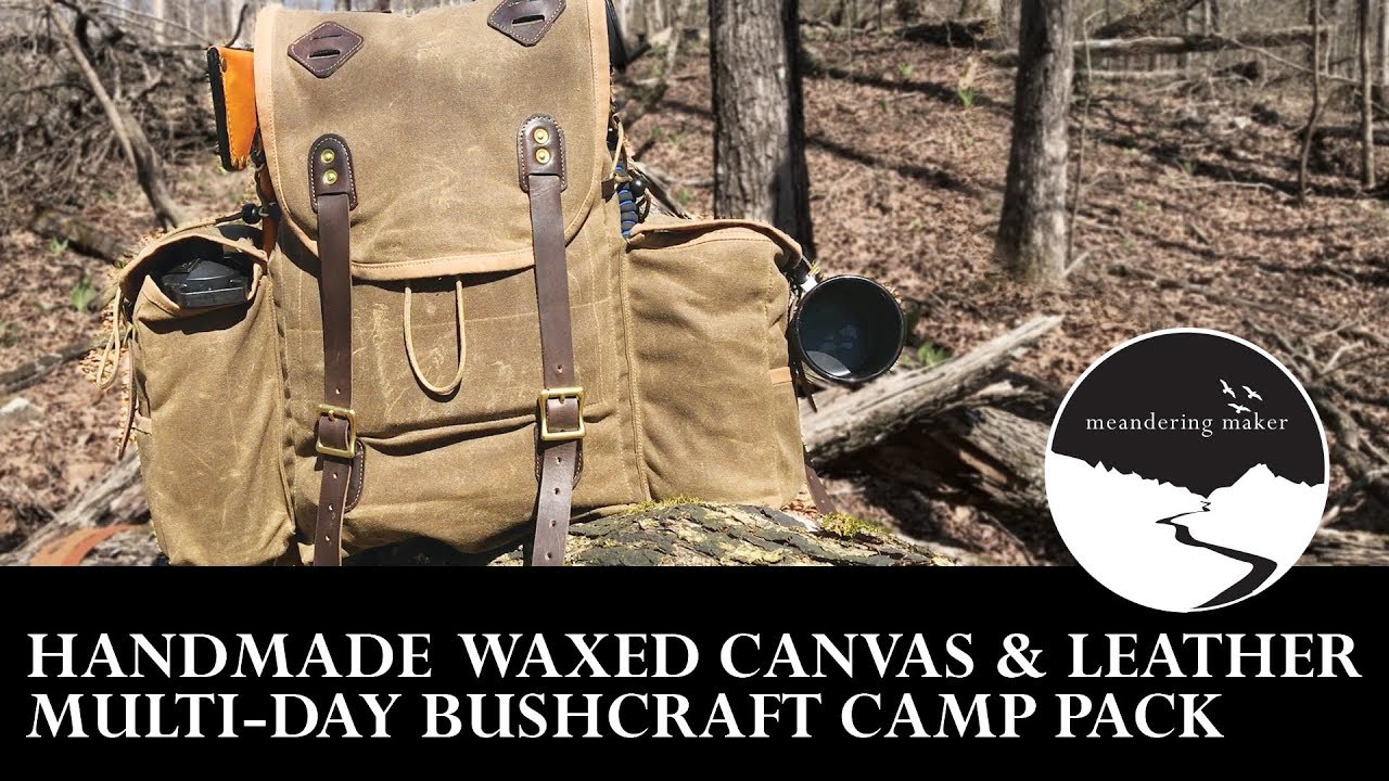 Bushcraft 3 Day Pack Review, Waxed Canvas and Leather, Handmade