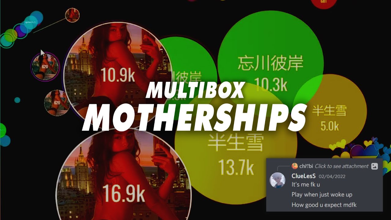 Agar.io | Multibox Mothership #1 (vs Himzi & more)