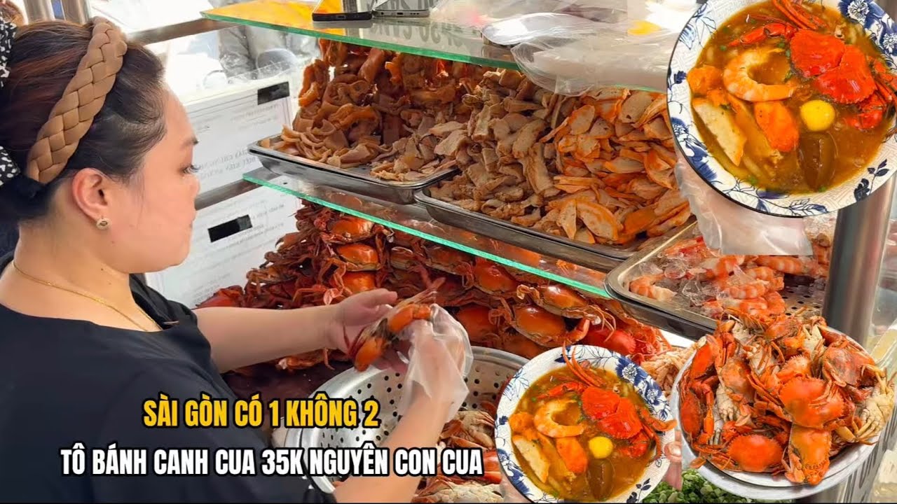 Sài Gòn CÓ 1 KHÔNG 2 tô bánh canh cua có nguyên con cua chỉ 35k làm nhiều người không tin