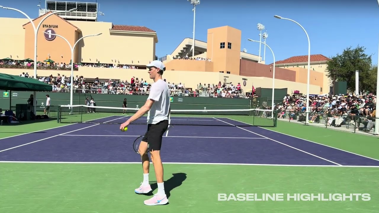 Jannik Sinner vs. Luciano Darderi 2026 Indian Wells Court Level Practice Match | 4K