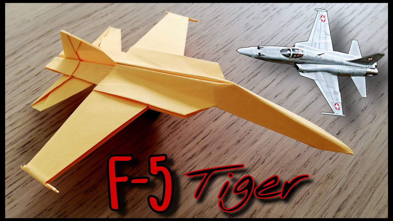 Avion de papel caza de combate NORTHROP F-5 TIGER.AVIONES de PAPEL 2023