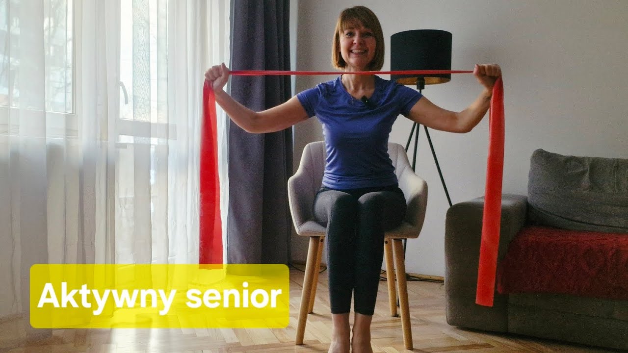 Aktywny senior - ćwiczenia z gumą oporową.
