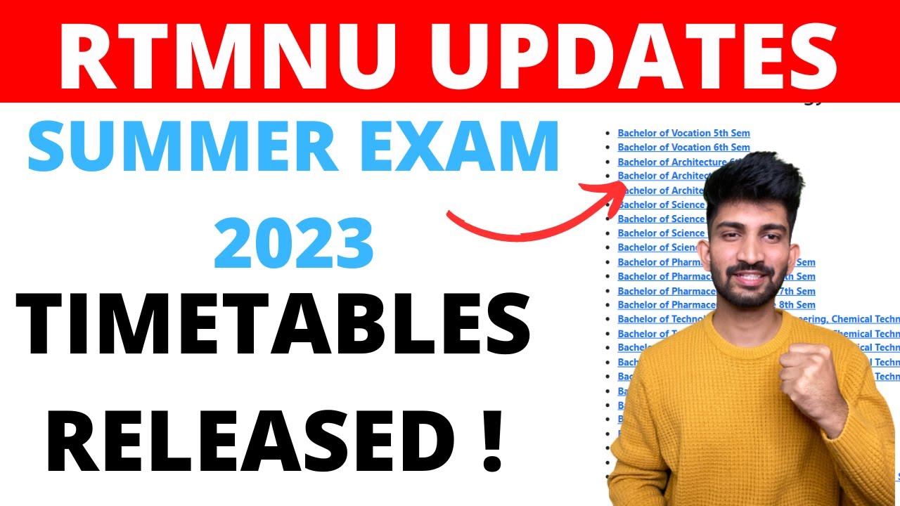 RTMNU Summer Exam Timetables Released | Nagpur University Summer Exam Updates 2023