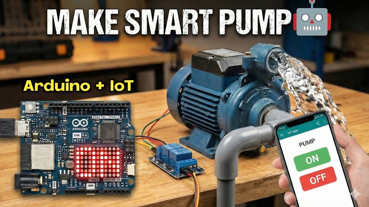 Unlimited Range! 🌎🤯 Control Heavy Pump from ANYWHERE | Arduino R4 WiFi