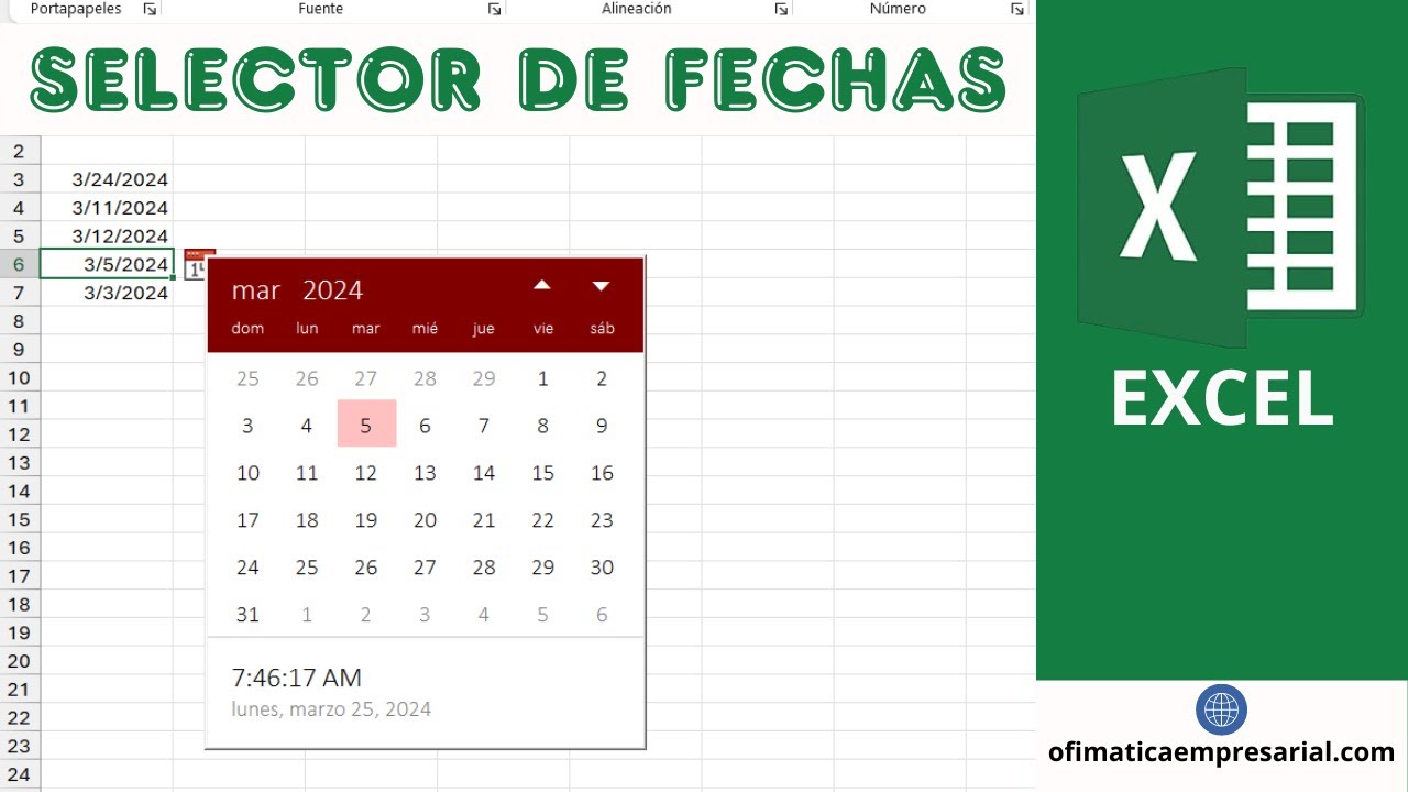 C&oacute;mo Insertar un 📅 CALENDARIO o SELECTOR DE FECHAS 📅 en Excel