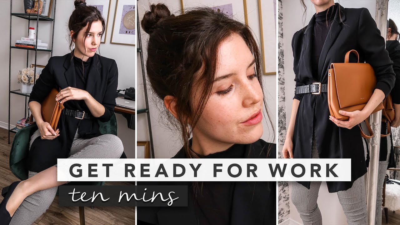 10 Minute Get Ready for Work: Outfit, Hair, and Makeup | by Erin Elizabeth