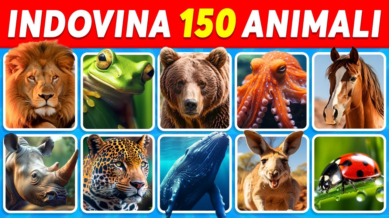 Indovina 150 Animali in 3 Secondi 🦁🐼🐵 | FACILE a IMPOSSIBILE