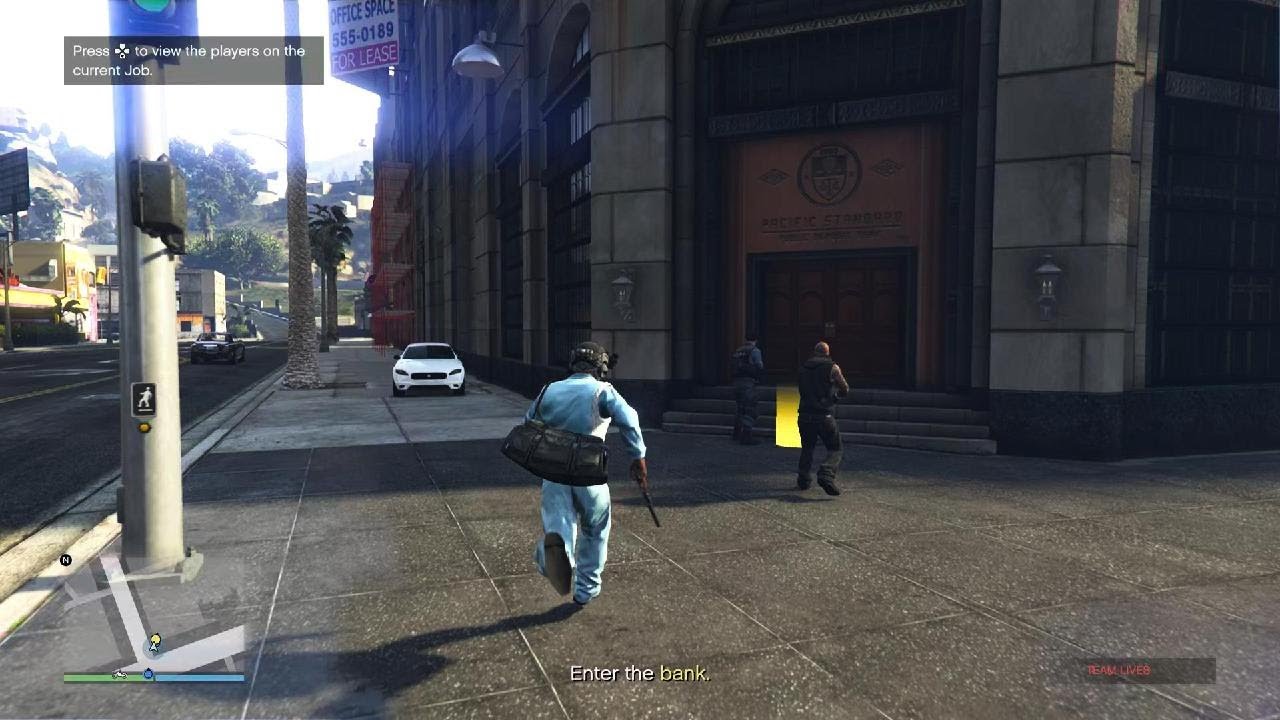 Grand Theft Auto V, Pacific Standard, car and chopper