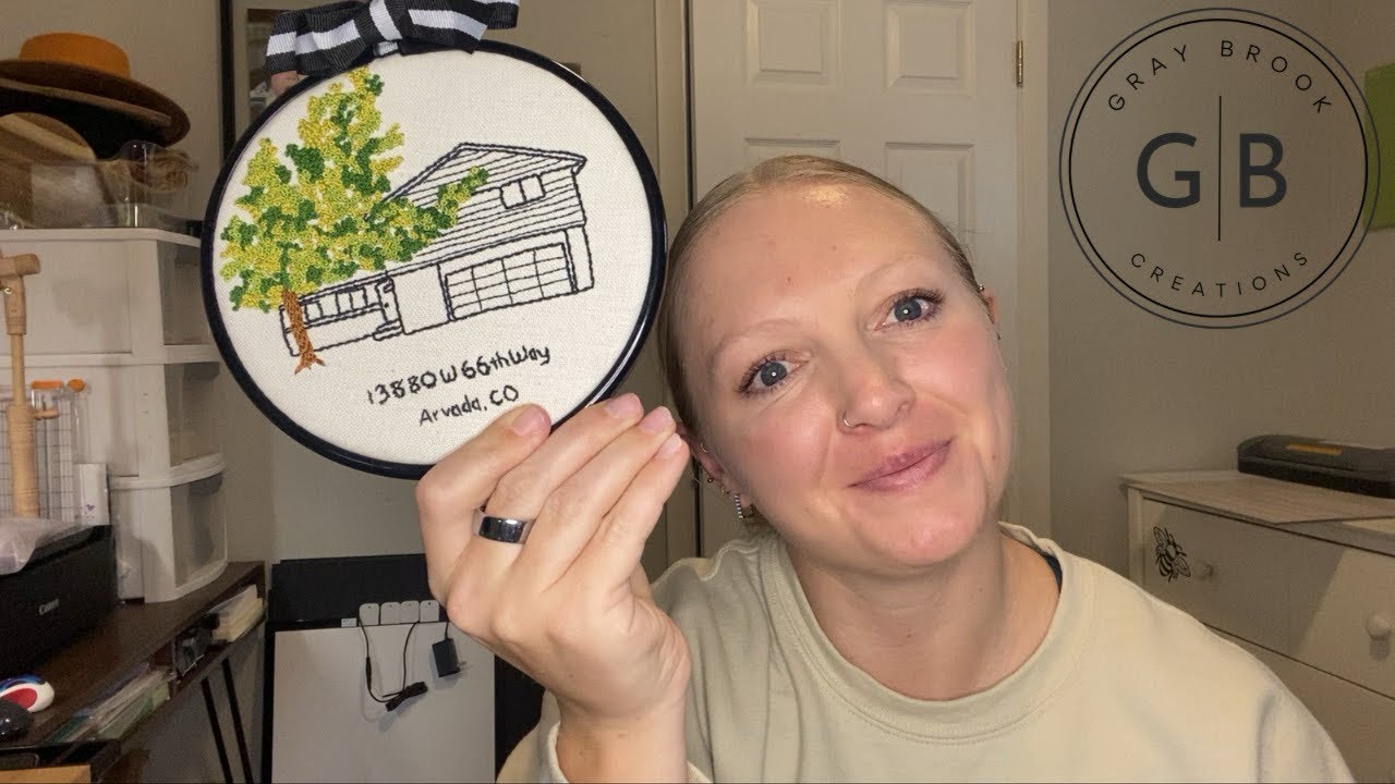 Embroidering a House Portrait 🏡 | Meaningful Housewarming Gift Idea