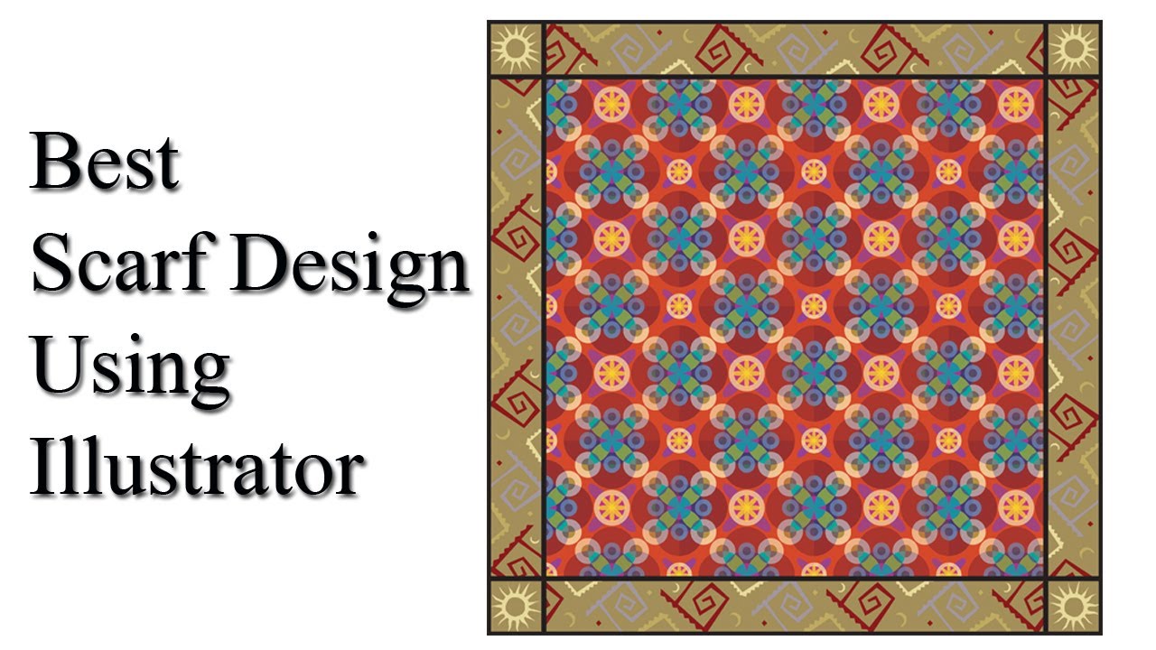 Flowers Design || Best Scarf Design Background in Illustrator | Color Background Using Illustrator