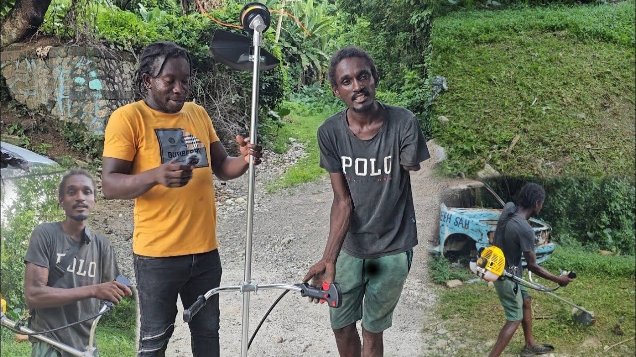 this is how I surprise One Don | first time seeing a one hand man working a weed Wacker |