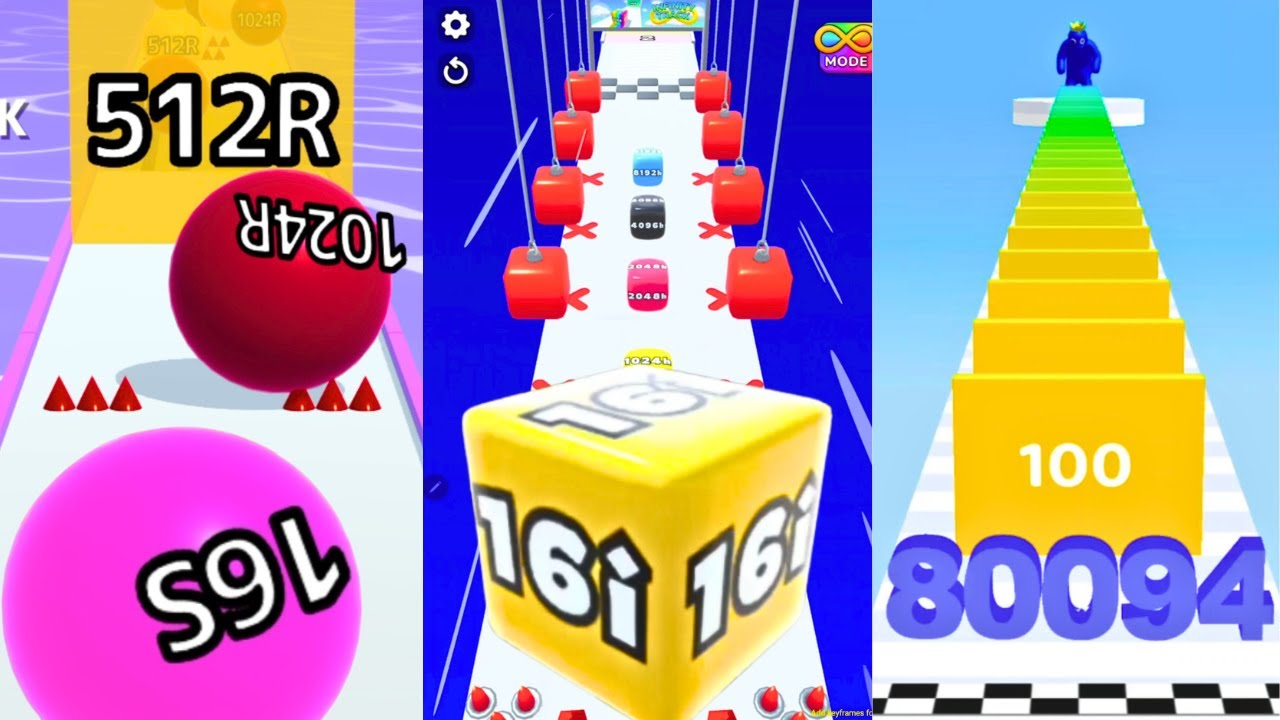 Number Rush 2048 Challenge vs Ball Run 2048 Infinity vs Jelly Run 2048 Special Edition Epic Gameplay