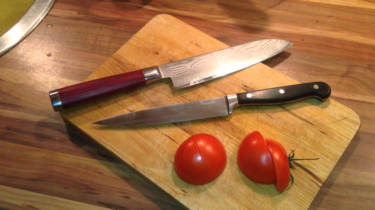 Messerstahl Vergleich -  Gräwe Santokumesser vs. WMF