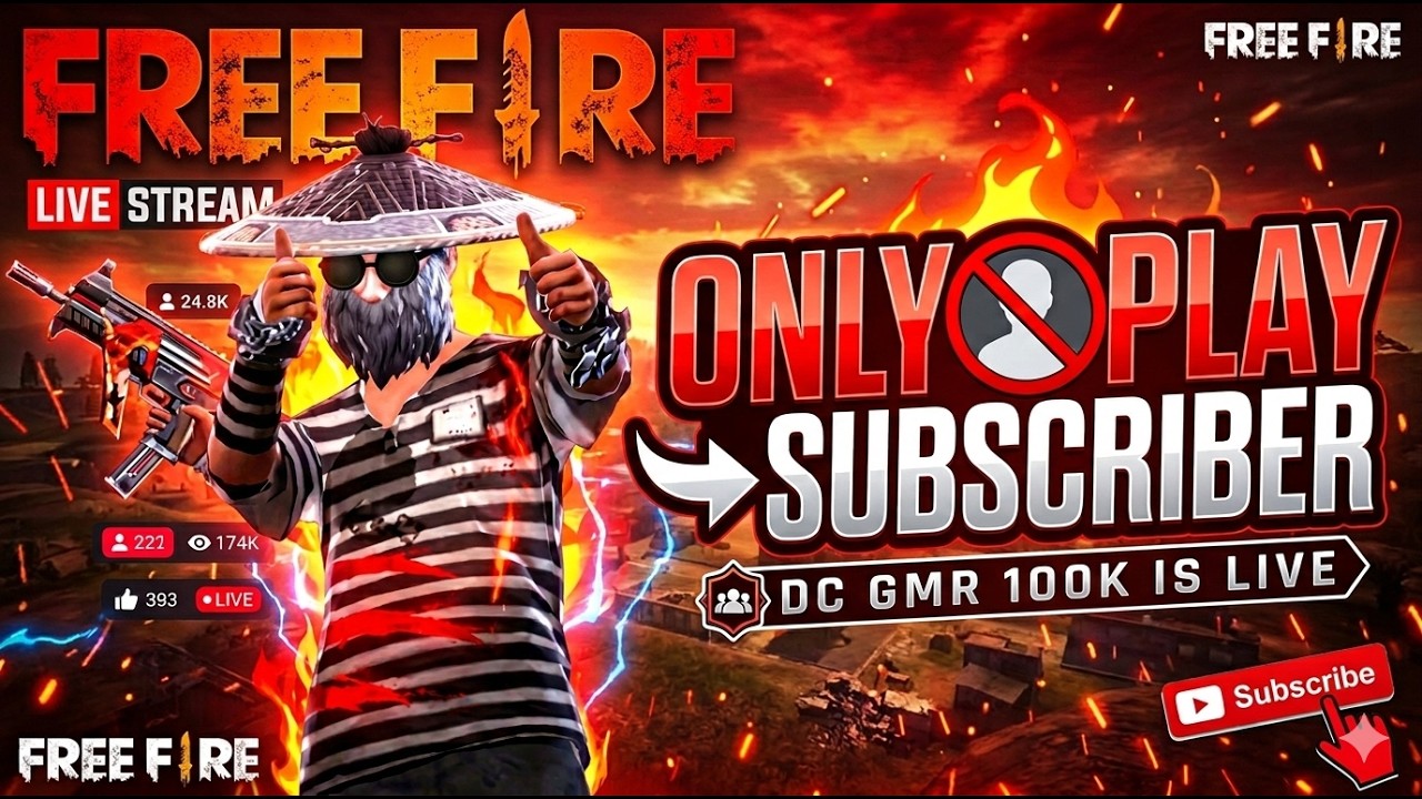 Only Subscribers Can Play! 🚫 No Randoms! FF Live Custom Room Giveaway