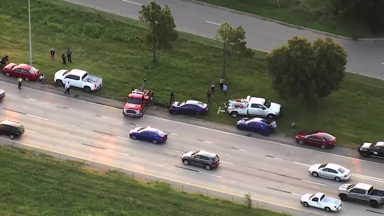 Crash involving numerous vehicles causing traffic on northbound I-44 in SW OKC