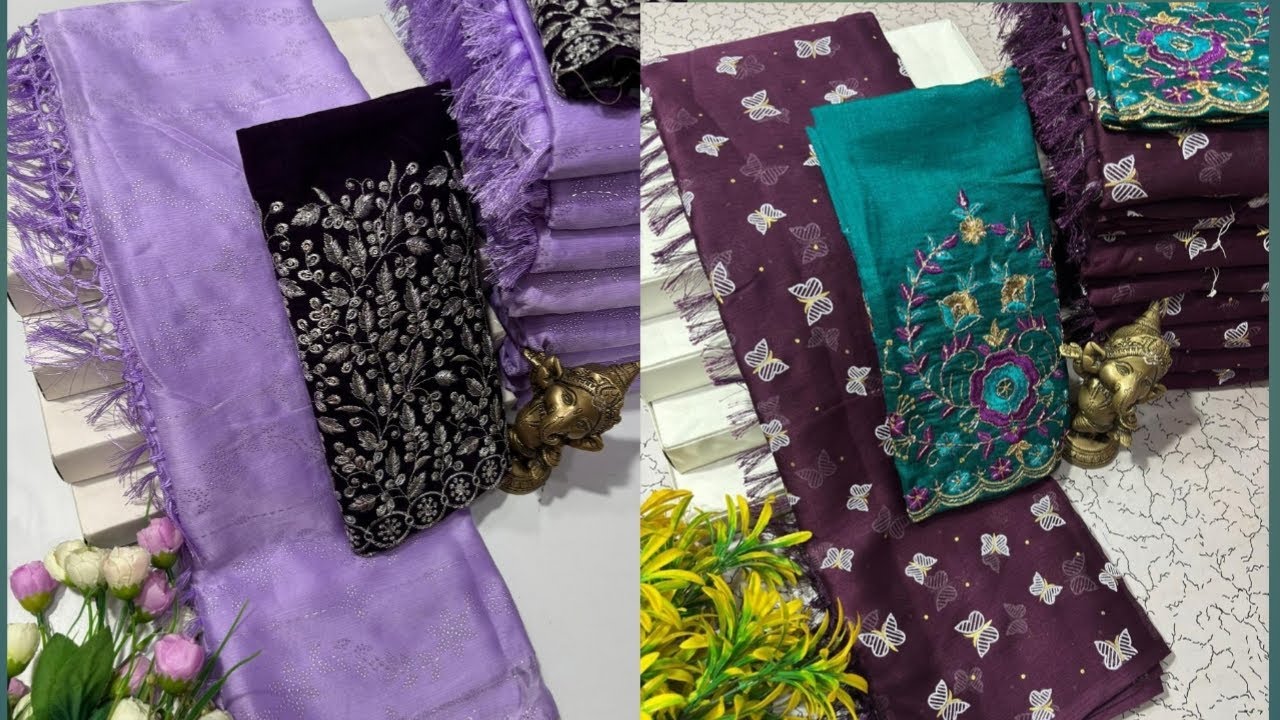 FANCY SAREES💥 glitter foil & stone work sarees #jobinaaricenterprises #fancysarees #glitter #stone