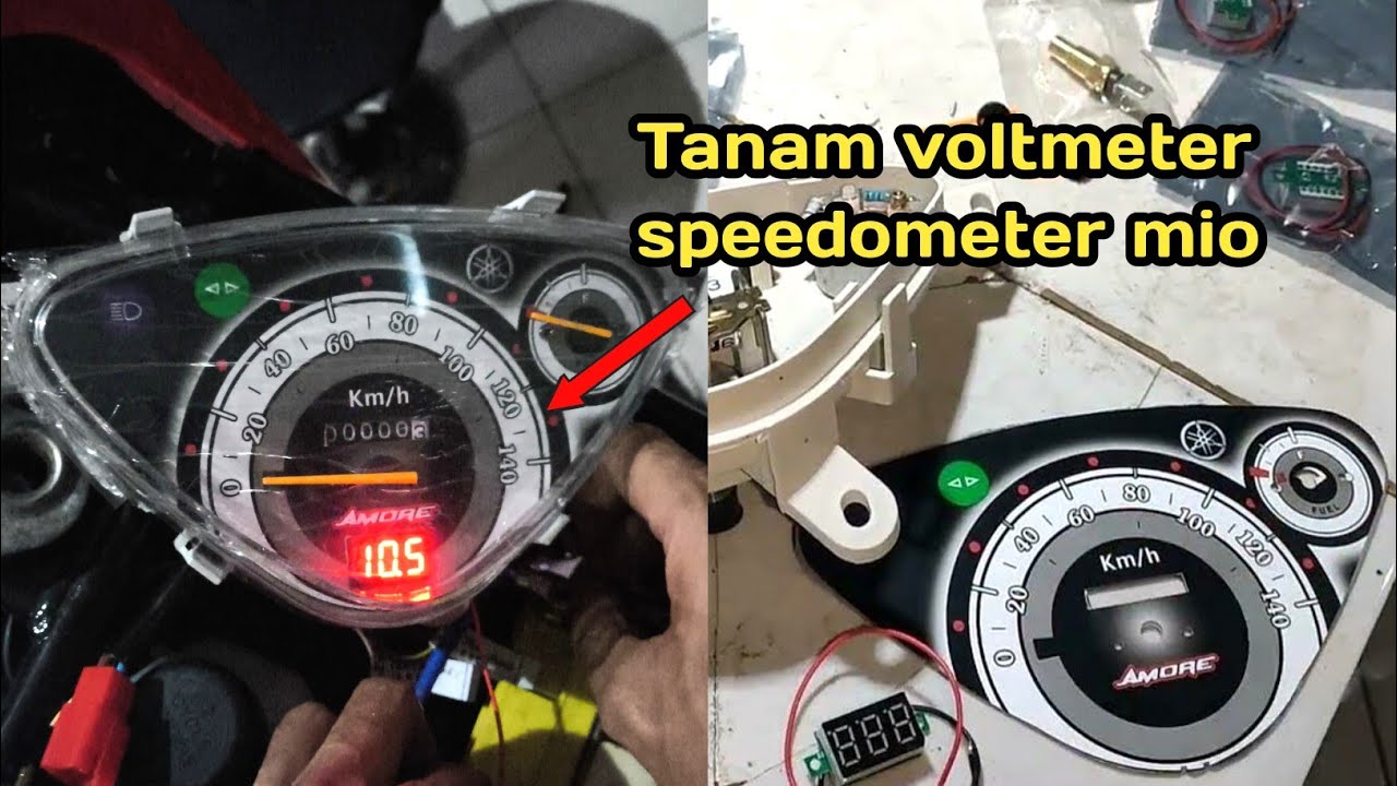 Pasang Voltmeter Digital mini Modif Speedometer MIO