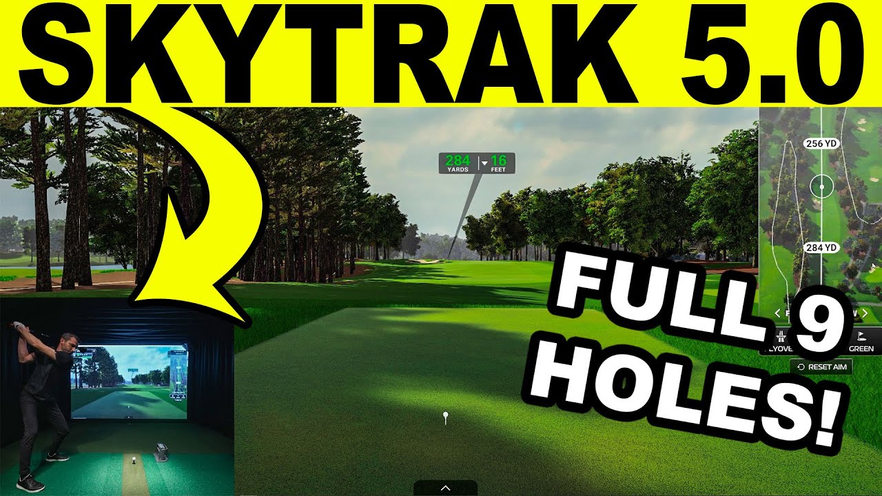 Игра в 9 лунок на симуляторе гольфа SkyTrak 5.0 (Quail Hollow)