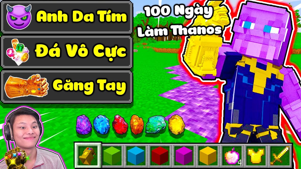 JAYGRAY THỬ THÁCH 100 NGÀY LÀM THANOS SINH TỒN TRONG MINECRAFT*CHẾ TẠO THÀNH CÔNG GĂNG TAY VÔ CỰC 👾😈