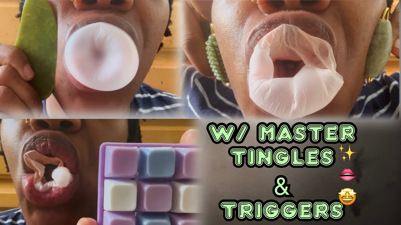 ASMR✨Chewing gum W/ clicking Sounds + Thai oil face massage W/ tools for people W/ ADHD & AUTISM