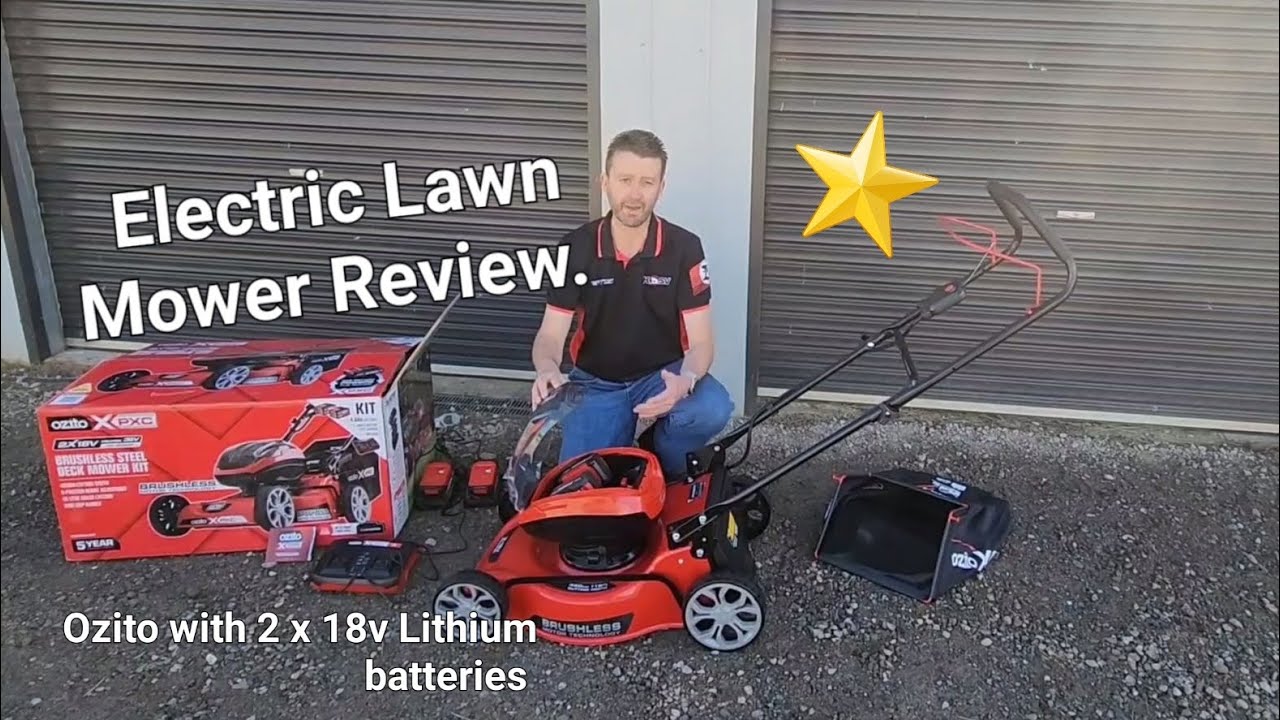 Bunnings Ozito Battery Lawn Mower - Metal Base, 18-inch Cut