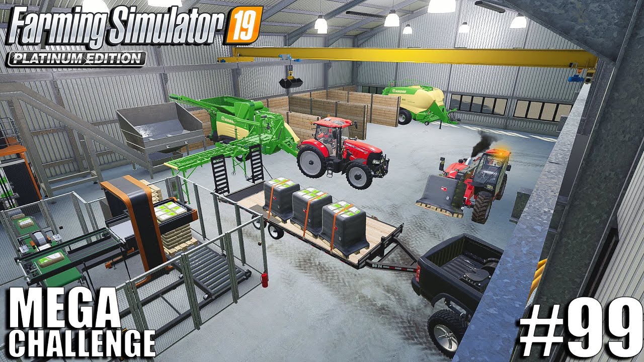 Turning Straw to Pellets | MEGA Equipment Challenge 2.0 | Farming Simulator 19 | #99