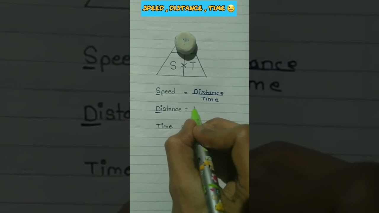 Formula of speed distance and time | distance | speed | time #shorts