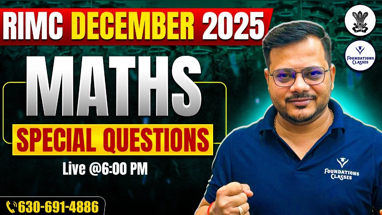 RIMC Online Coaching | Maths Special Questions | Maths By Nitin Sir | RIMC December 2025