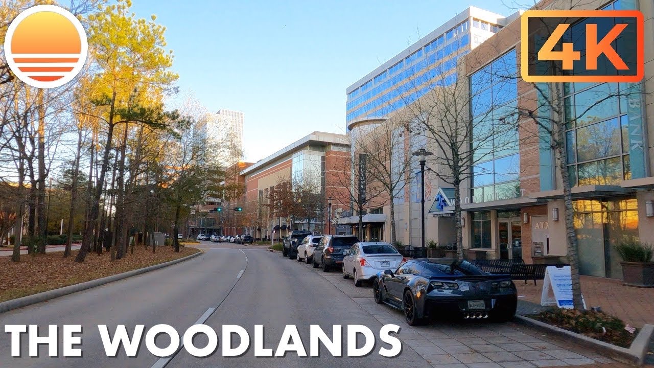 The Woodlands, Texas a Suburb of Houston, Texas. An UltraHD 4K Real Time Driving Tour.