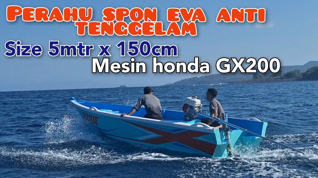 PERAHU ANTI TENGGELAM test drive dengan mesin HONDA GX200