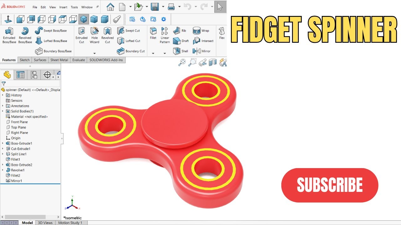 Fidget Spinner Design in SOLIDWORKS | Beginner 3D Modeling Tutorial | CAD Institute