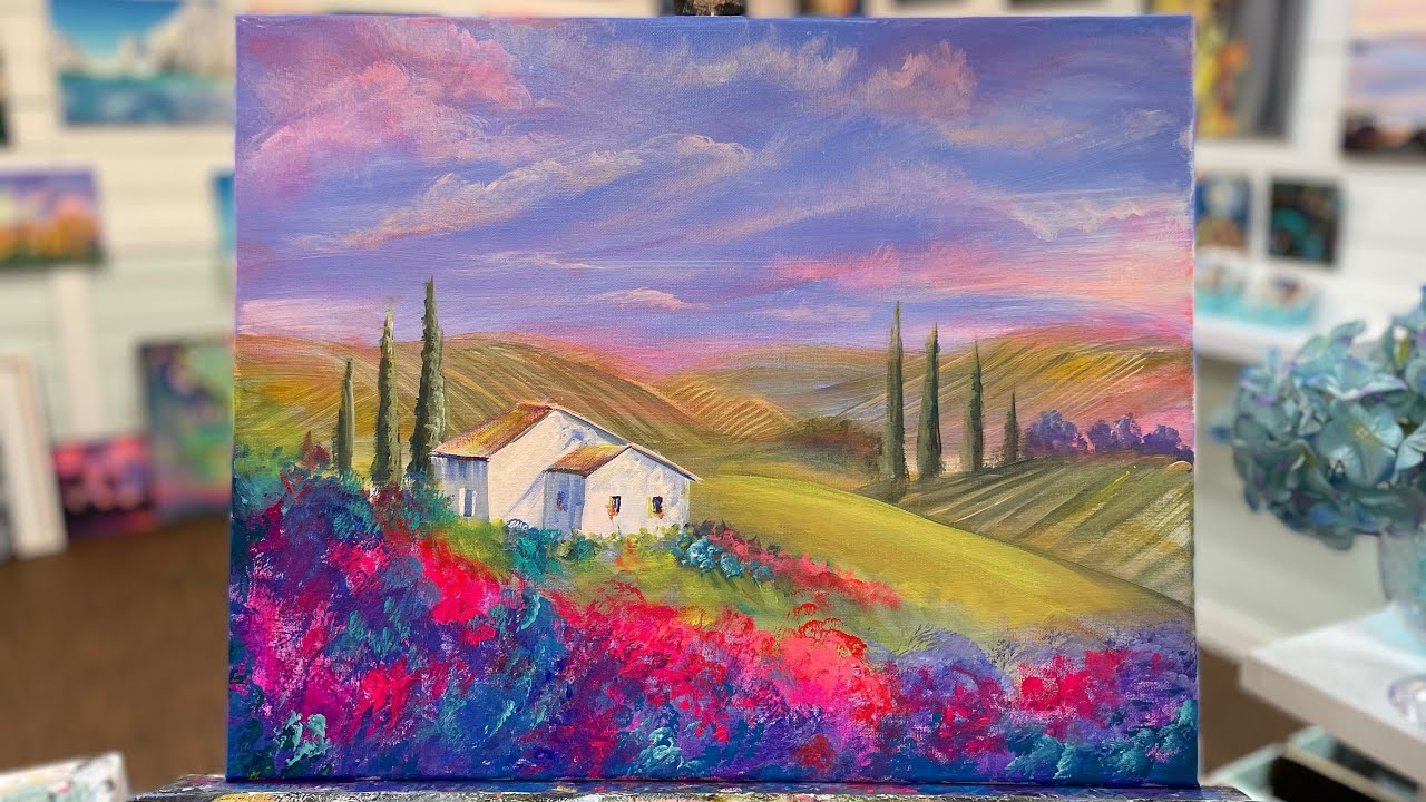 How To Paint “COLOURFUL TUSCANY” step by step painting tutorial in ACRYLIC