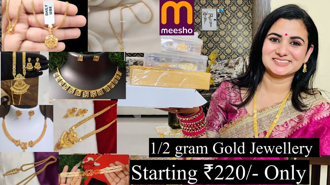 Huge Meesho Jewellery Haul, 1 Gram Gold Traditional Jewellery, Chuda, Chain, Mangalsutra, Earrings