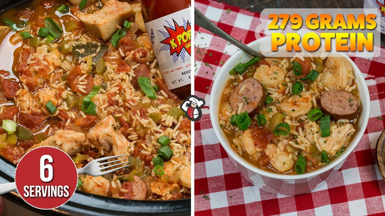 Easy Protein Packed SLOW COOKER Jambalaya