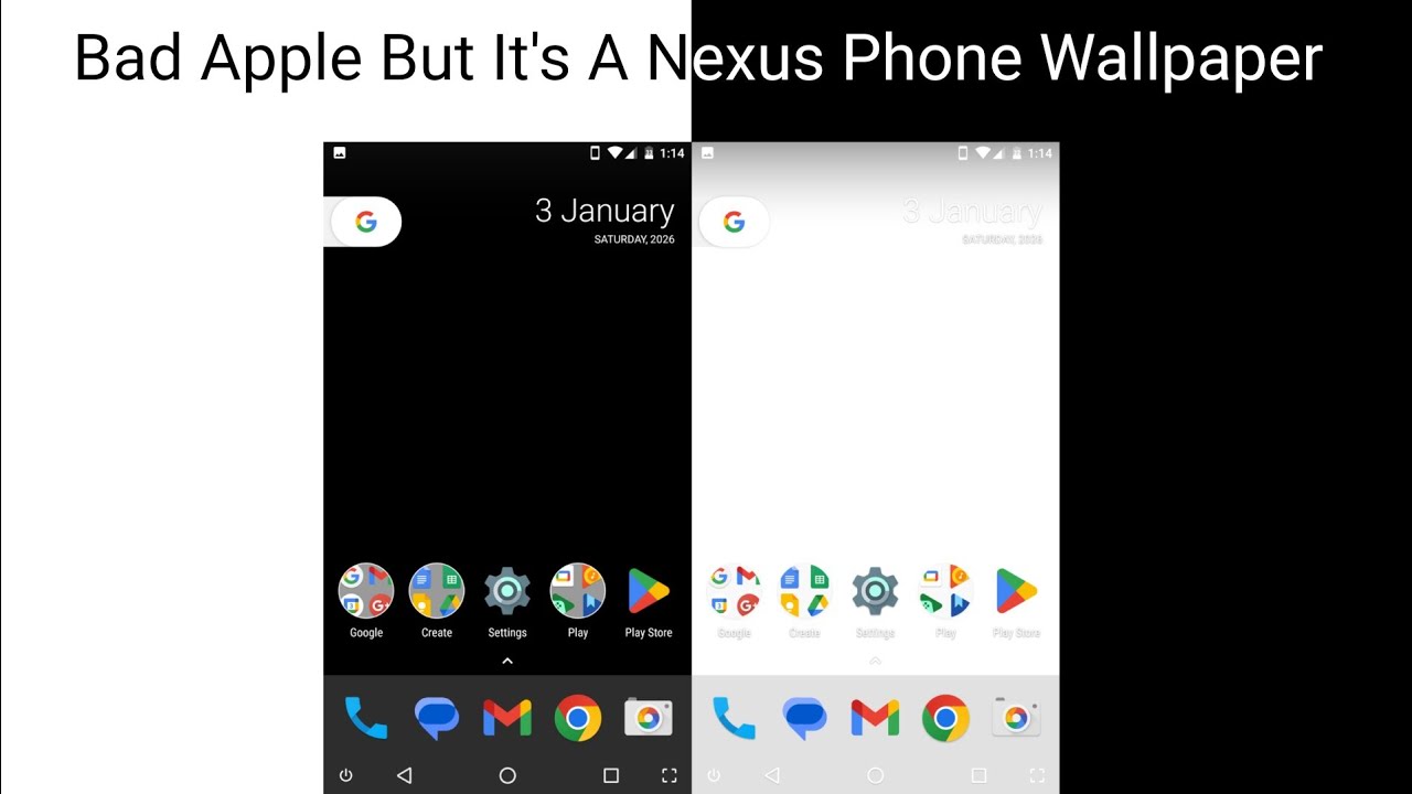 Bad Apple But It's A Nexus Phone Wallpaper (I Think)