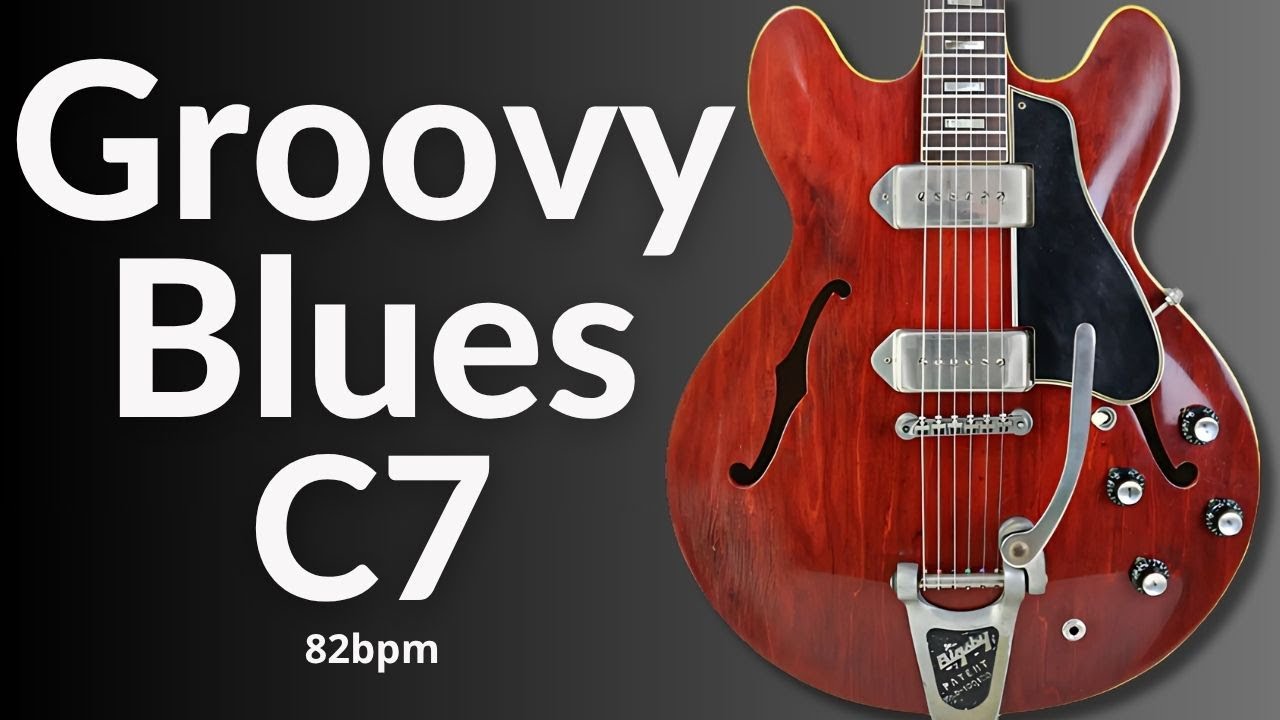 Laid Back Goove Blues Guitar Backing Track in C Major (C7)