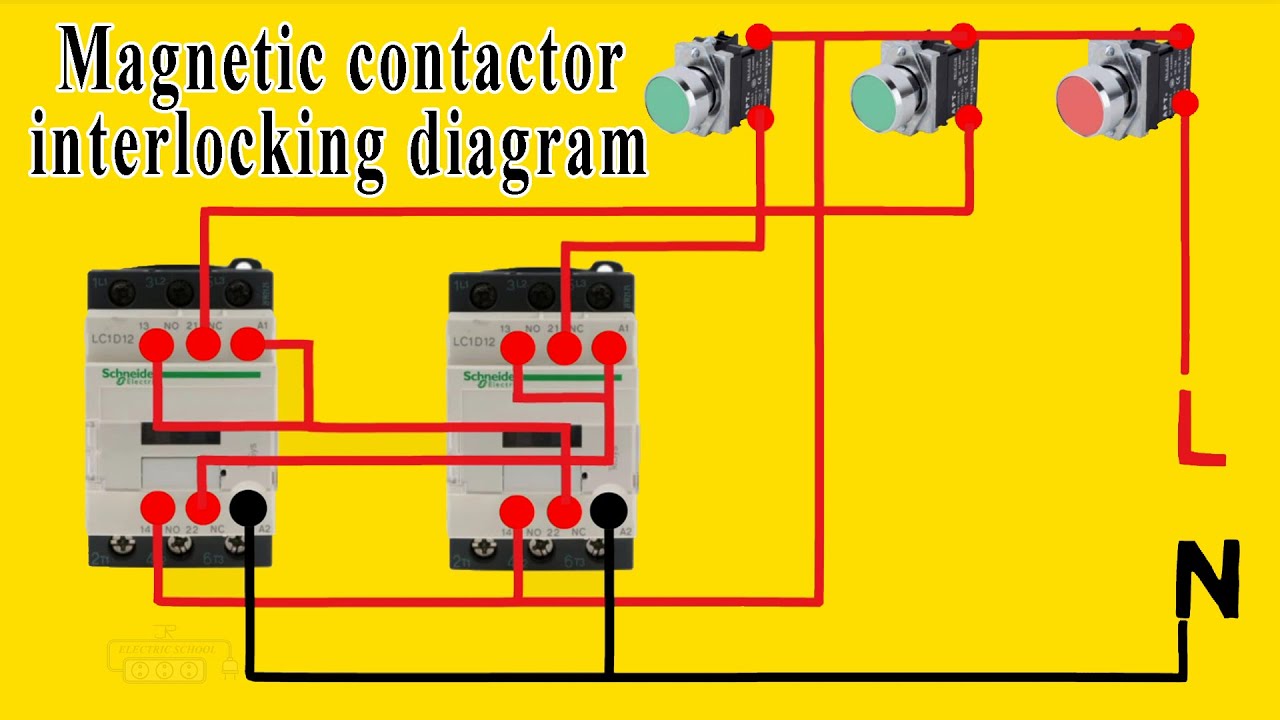 magnetic contactor interlocking diagram