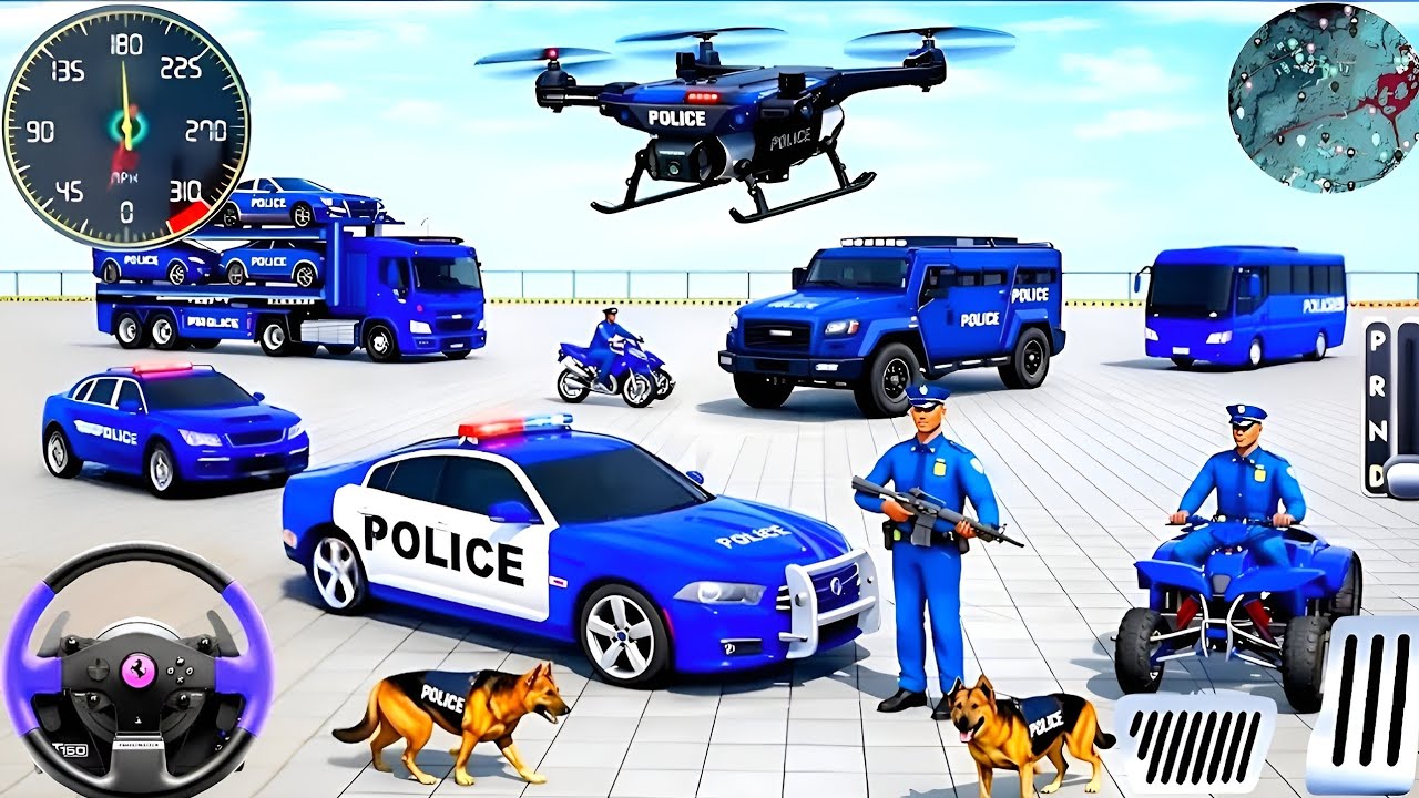 🚓 Police Car Chase Simulator 3D Game - Real Multi-Storey Cars Driver - Android GamePlay